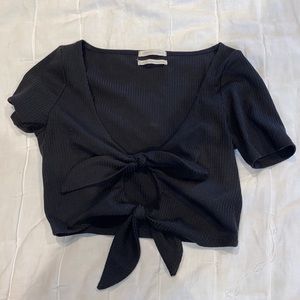 Tie Black Crop Top